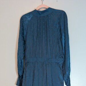 New York & Co Teal Wide Leg Dressy Long Sleeve Jumpsuit